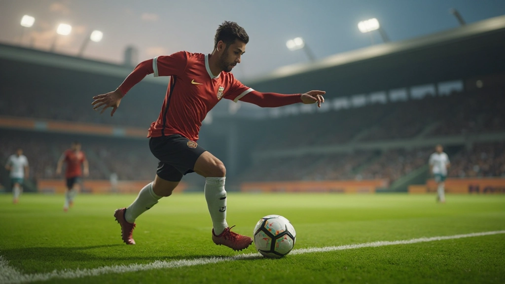 لاعب كرة قدم يقوم بتنفيذ ركنة من جانب الملعب بدقة